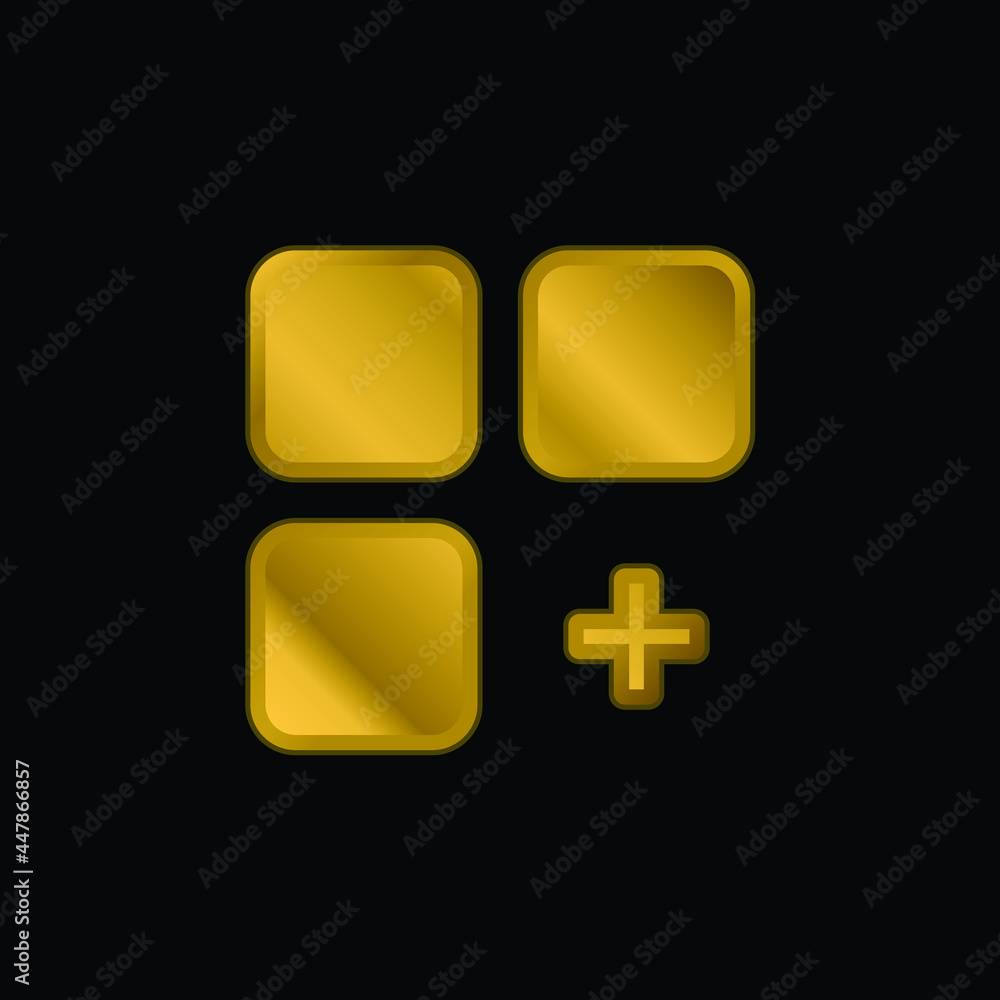 Fototapeta premium Add gold plated metalic icon or logo vector
