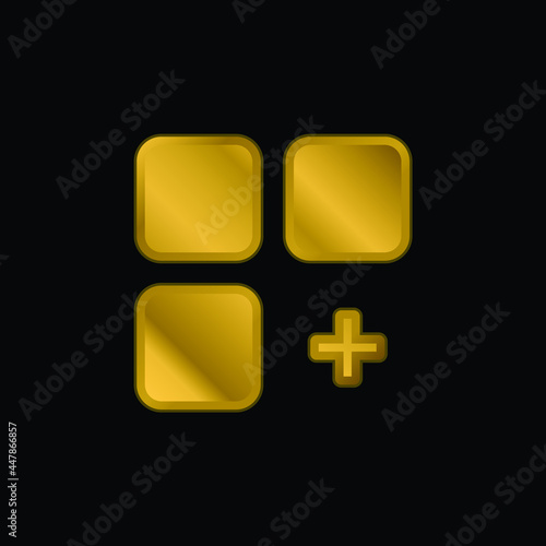 Add gold plated metalic icon or logo vector