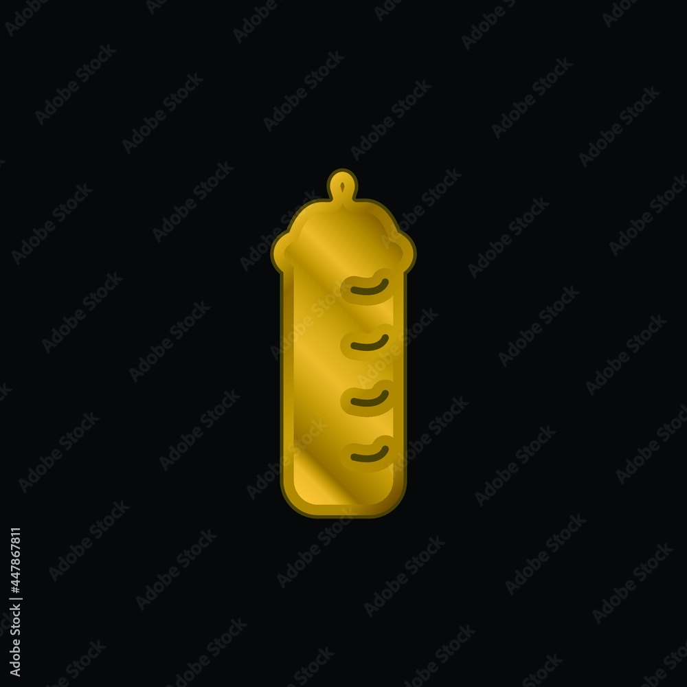 Baby Bottle In Black Version gold plated metalic icon or logo vector Baby Bottle In Black Version gold plated metalic icon or logo vector
