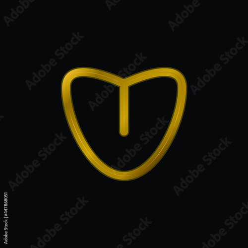 Body Organ Variant With Line gold plated metalic icon or logo vector