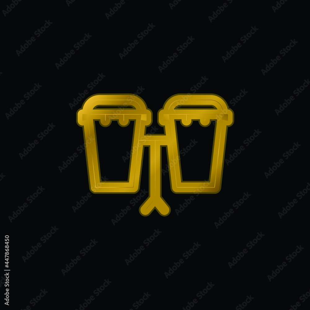 Bongos gold plated metalic icon or logo vector Bongos gold plated metalic icon or logo vector