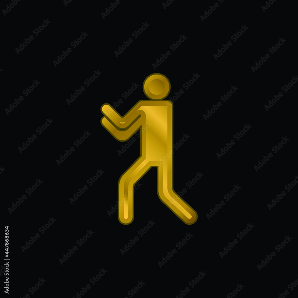 Boxing Silhouette gold plated metalic icon or logo vector Boxing Silhouette gold plated metalic icon or logo vector