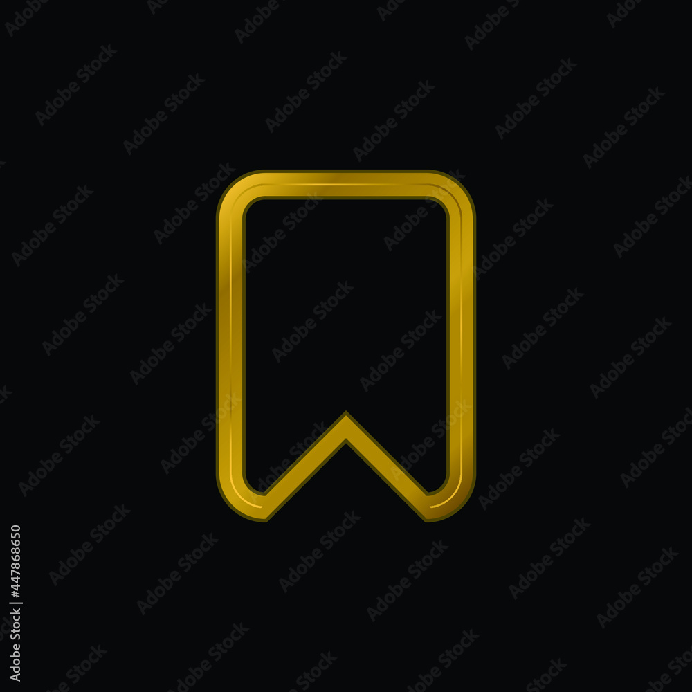 Bookmark Outlined Interface Symbol gold plated metalic icon or logo vector Bookmark Outlined Interface Symbol gold plated metalic icon or logo vector