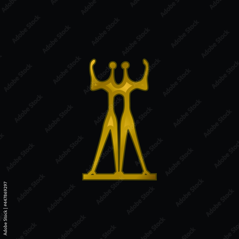 Abstract gold plated metalic icon or logo vector Abstract gold plated metalic icon or logo vector