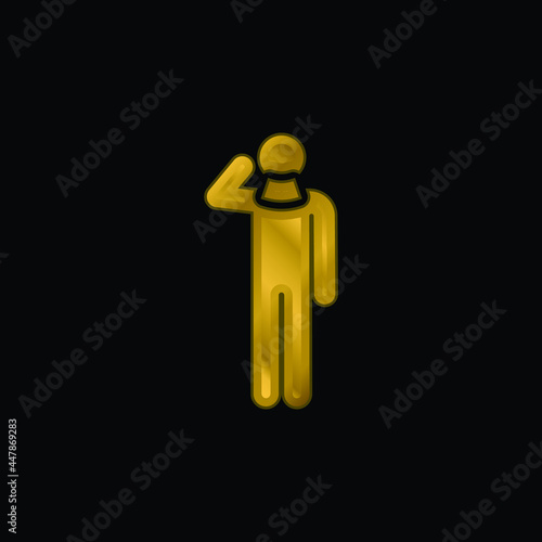 Accident gold plated metalic icon or logo vector