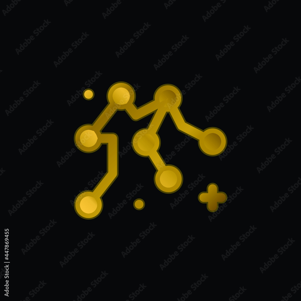 Aquarius gold plated metalic icon or logo vector Aquarius gold plated metalic icon or logo vector
