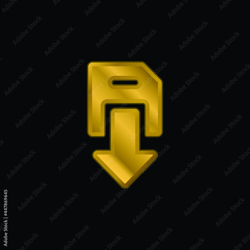 Backup gold plated metalic icon or logo vector Backup gold plated metalic icon or logo vector