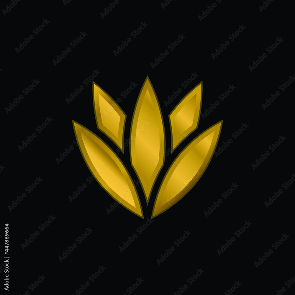 Agave gold plated metalic icon or logo vector