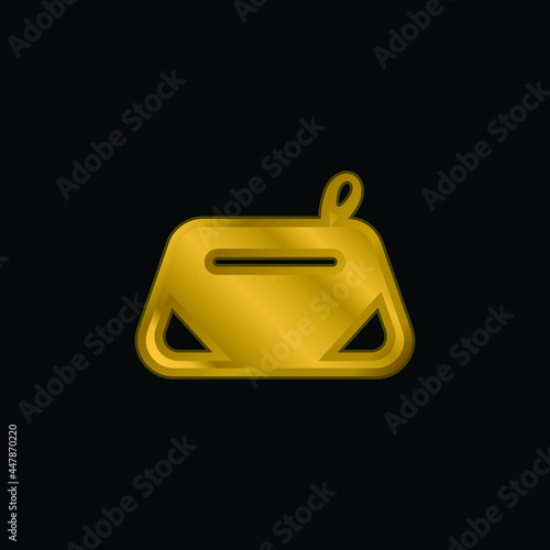 Beautician gold plated metalic icon or logo vector
