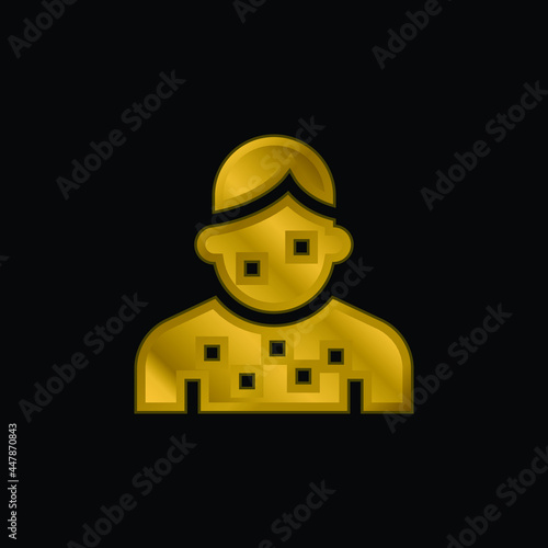 Allergy gold plated metalic icon or logo vector