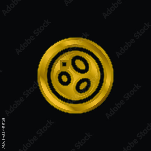 Blood Cells gold plated metalic icon or logo vector