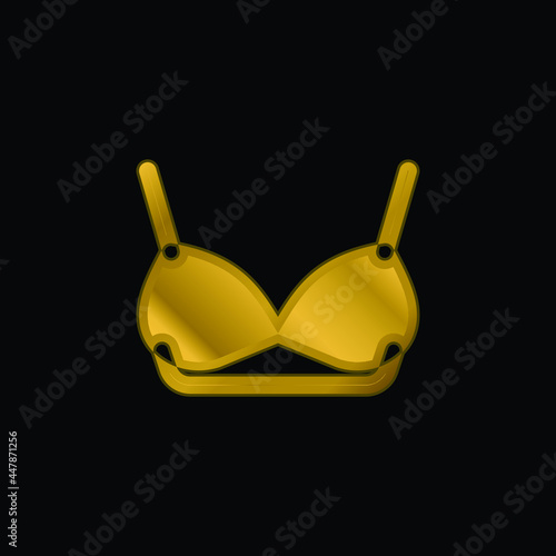 Bra gold plated metalic icon or logo vector