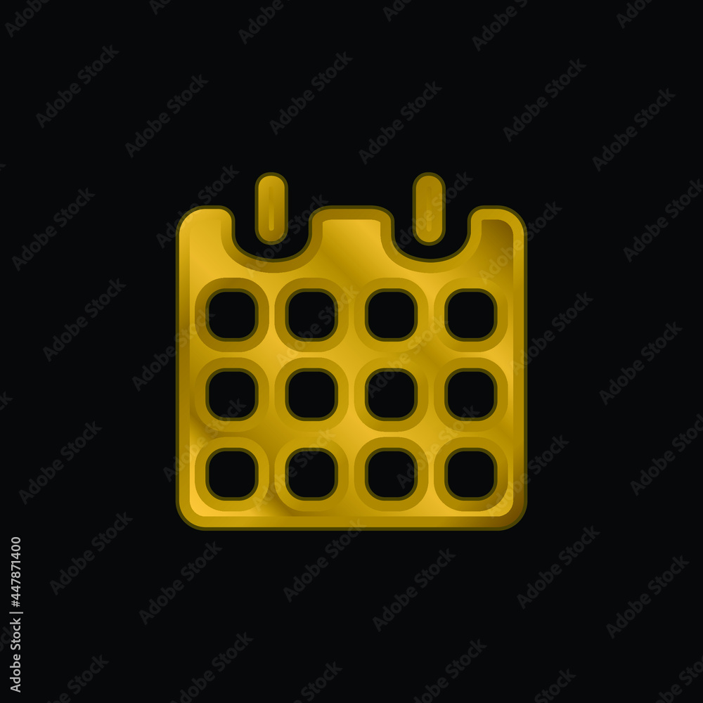 Black Paper Calendar With Spring gold plated metalic icon or logo vector Black Paper Calendar With Spring gold plated metalic icon or logo vector