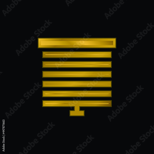 Blind gold plated metalic icon or logo vector