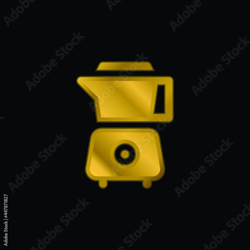 Blender gold plated metalic icon or logo vector