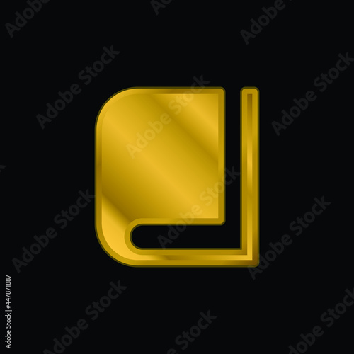 Book gold plated metalic icon or logo vector