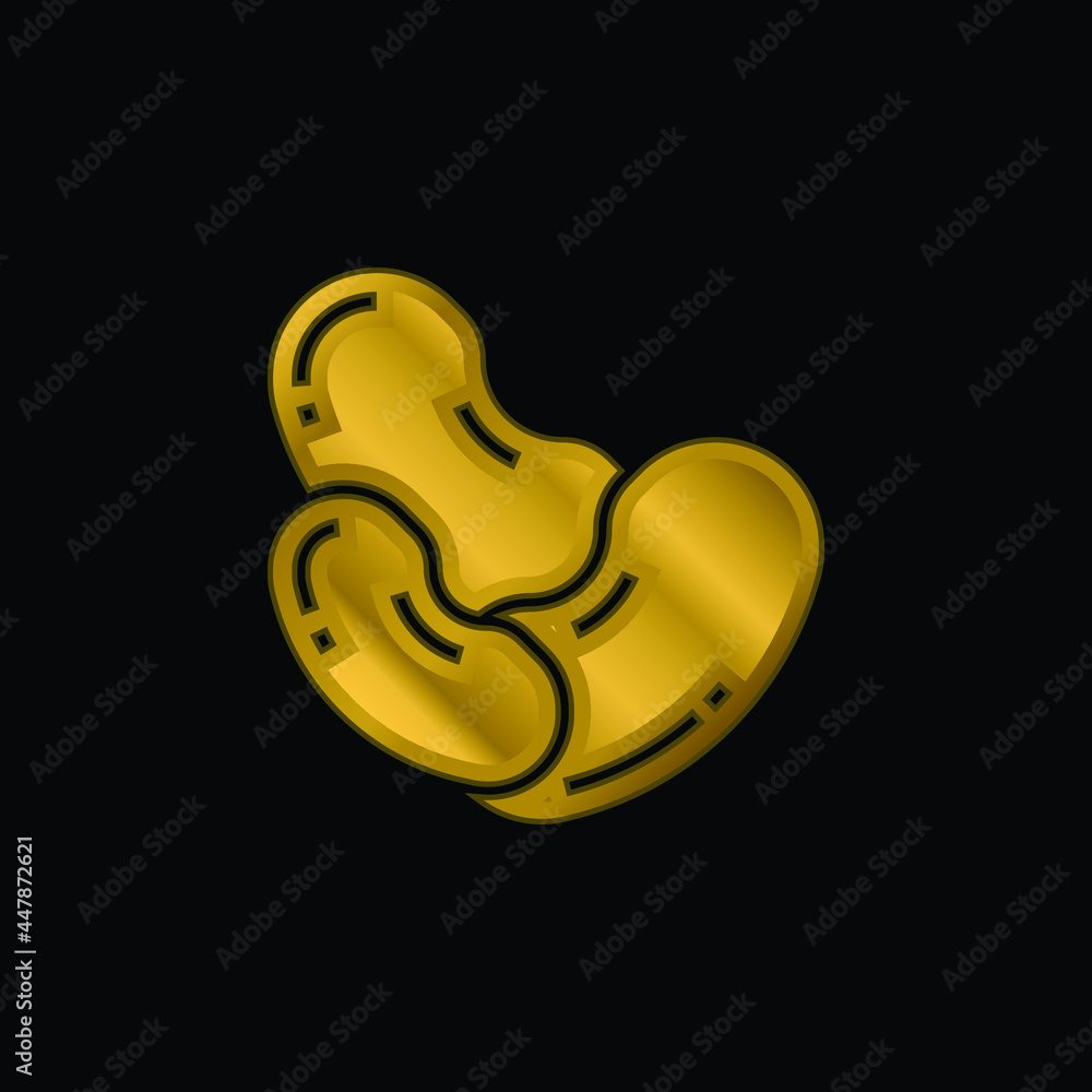 Fototapeta premium Bean gold plated metalic icon or logo vector