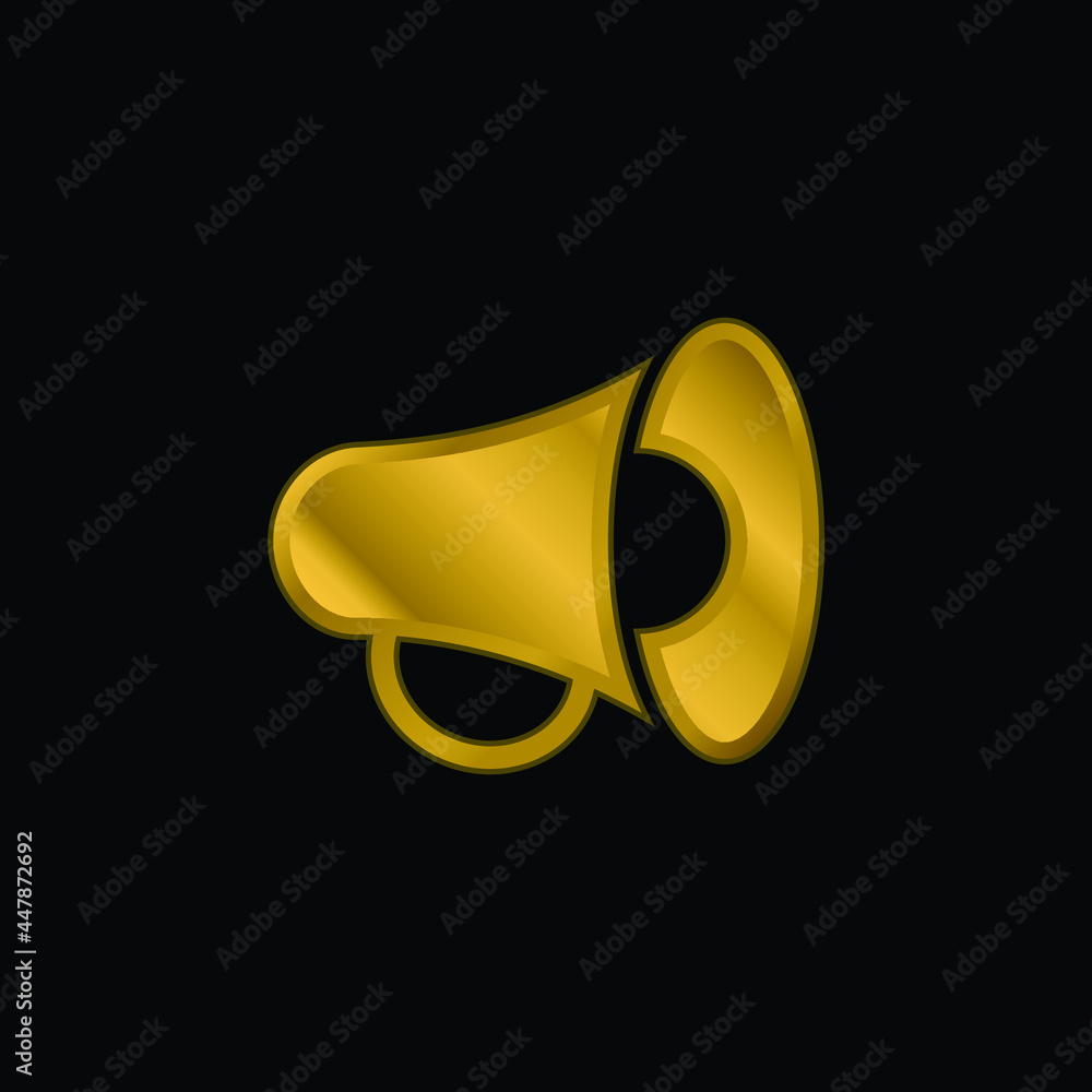 Announcement gold plated metalic icon or logo vector