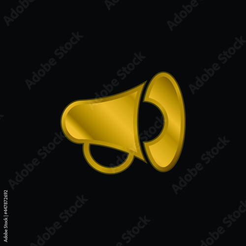 Announcement gold plated metalic icon or logo vector