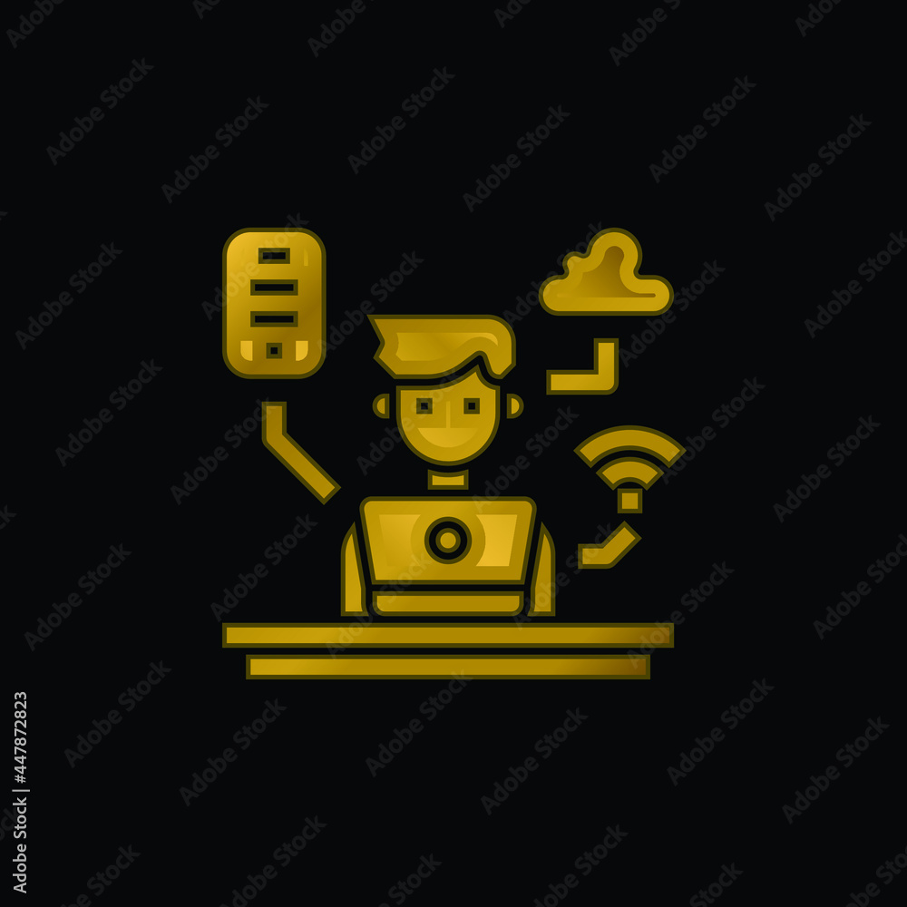 Administrator gold plated metalic icon or logo vector Administrator gold plated metalic icon or logo vector