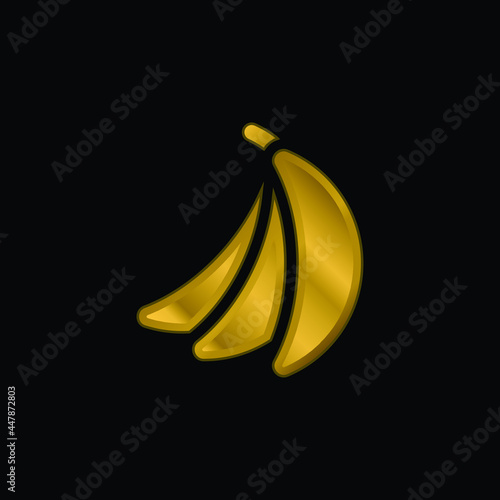 Banana gold plated metalic icon or logo vector