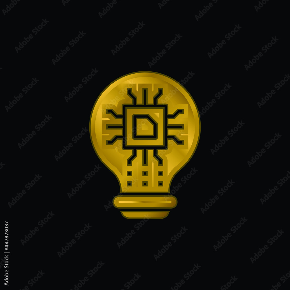 Artificial Intelligence gold plated metalic icon or logo vector Artificial Intelligence gold plated metalic icon or logo vector