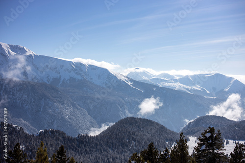 snow covered mountains