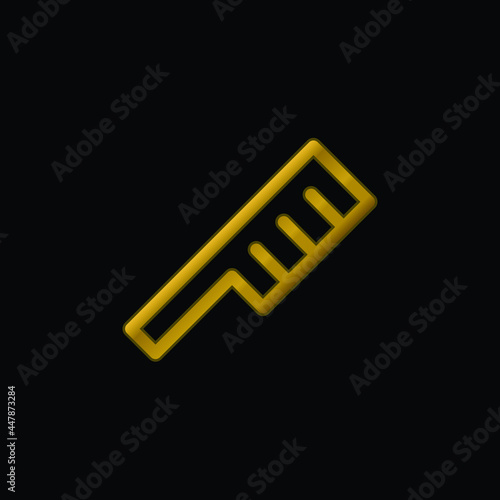 Angular Comb gold plated metalic icon or logo vector