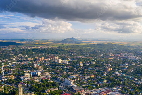 Aerial view of Pyatigorsk on sunny suumer day. Stavropol Krai, Caucasus, Russia.
