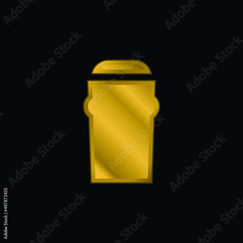 Beer gold plated metalic icon or logo vector