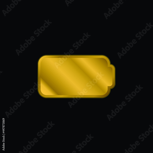 Battery gold plated metalic icon or logo vector