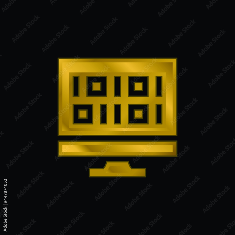 Binary Code gold plated metalic icon or logo vector Binary Code gold plated metalic icon or logo vector