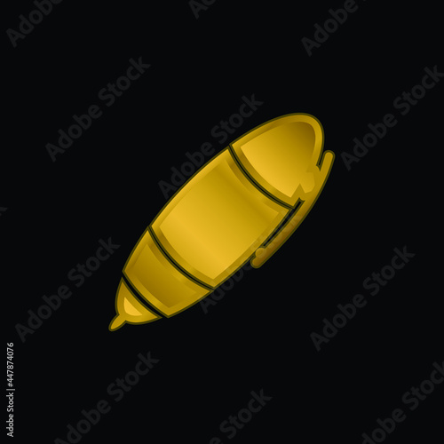 Big School Pen gold plated metalic icon or logo vector