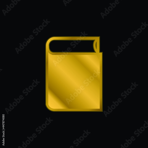 Book Closed Black Object gold plated metalic icon or logo vector