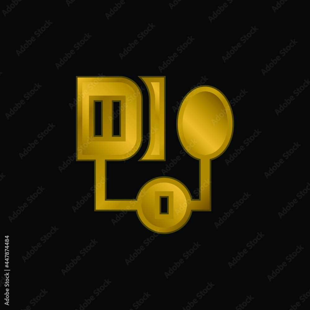 Blood Pressure Gauge gold plated metalic icon or logo vector Blood Pressure Gauge gold plated metalic icon or logo vector