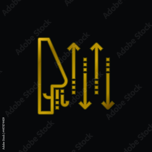 Breathing gold plated metalic icon or logo vector