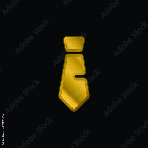 Big Tie gold plated metalic icon or logo vector © LIGHTFIELD STUDIOS
