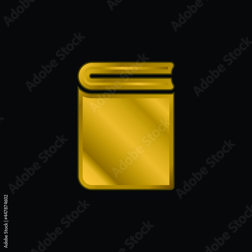 Book gold plated metalic icon or logo vector