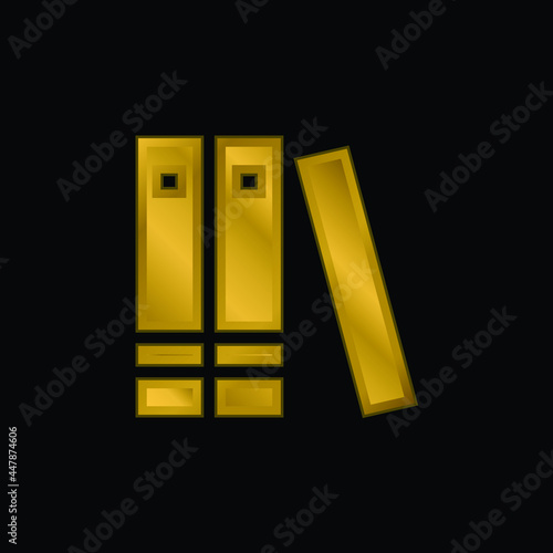 Book gold plated metalic icon or logo vector