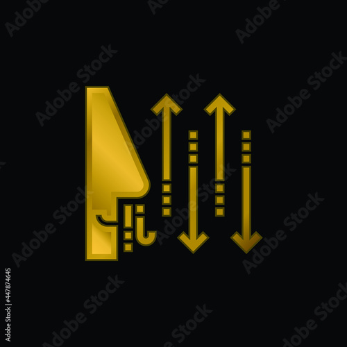 Breathing gold plated metalic icon or logo vector
