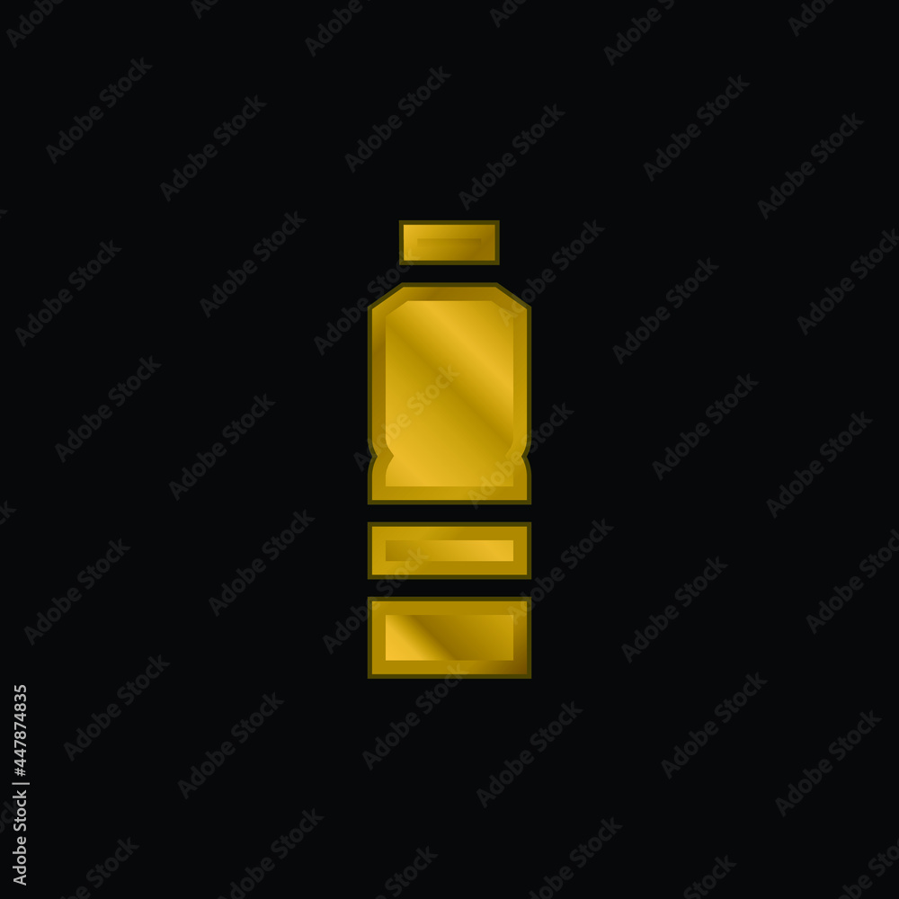Bottle gold plated metalic icon or logo vector
