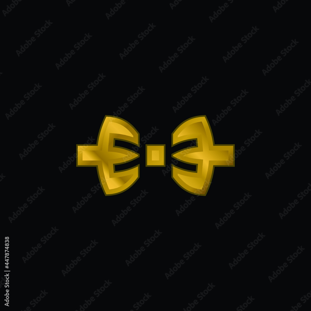 Bow Tie gold plated metalic icon or logo vector Bow Tie gold plated metalic icon or logo vector