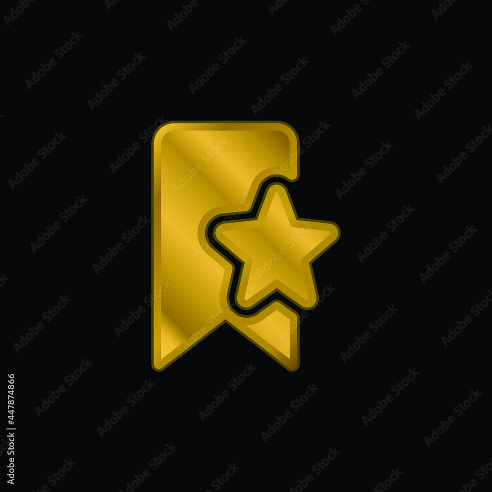 Bookmark gold plated metalic icon or logo vector Bookmark gold plated metalic icon or logo vector