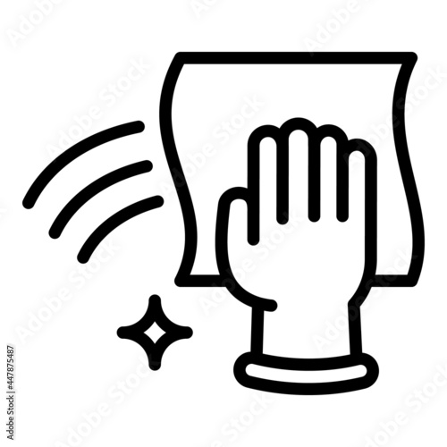 Clean rag icon. Outline clean rag vector icon for web design isolated on white background