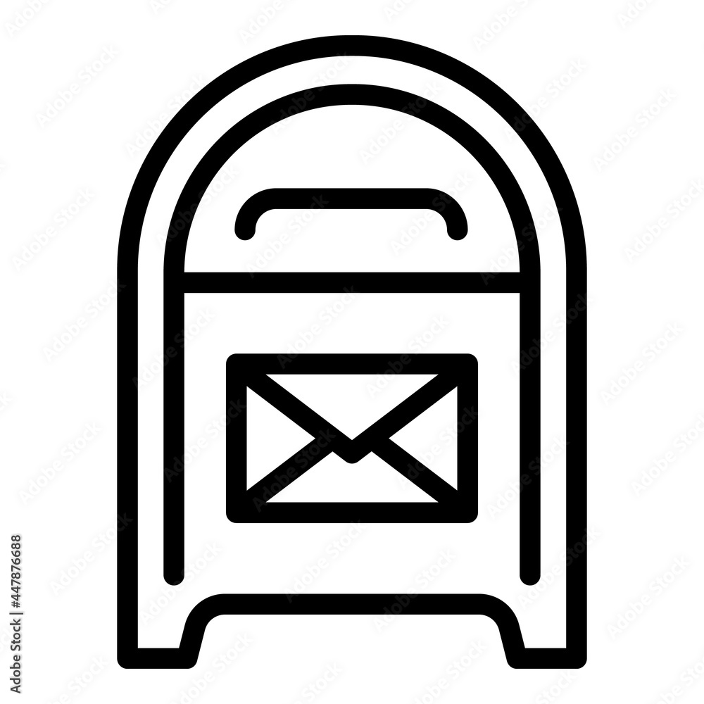 City street mailbox icon. Outline city street mailbox vector icon for web design isolated on white background