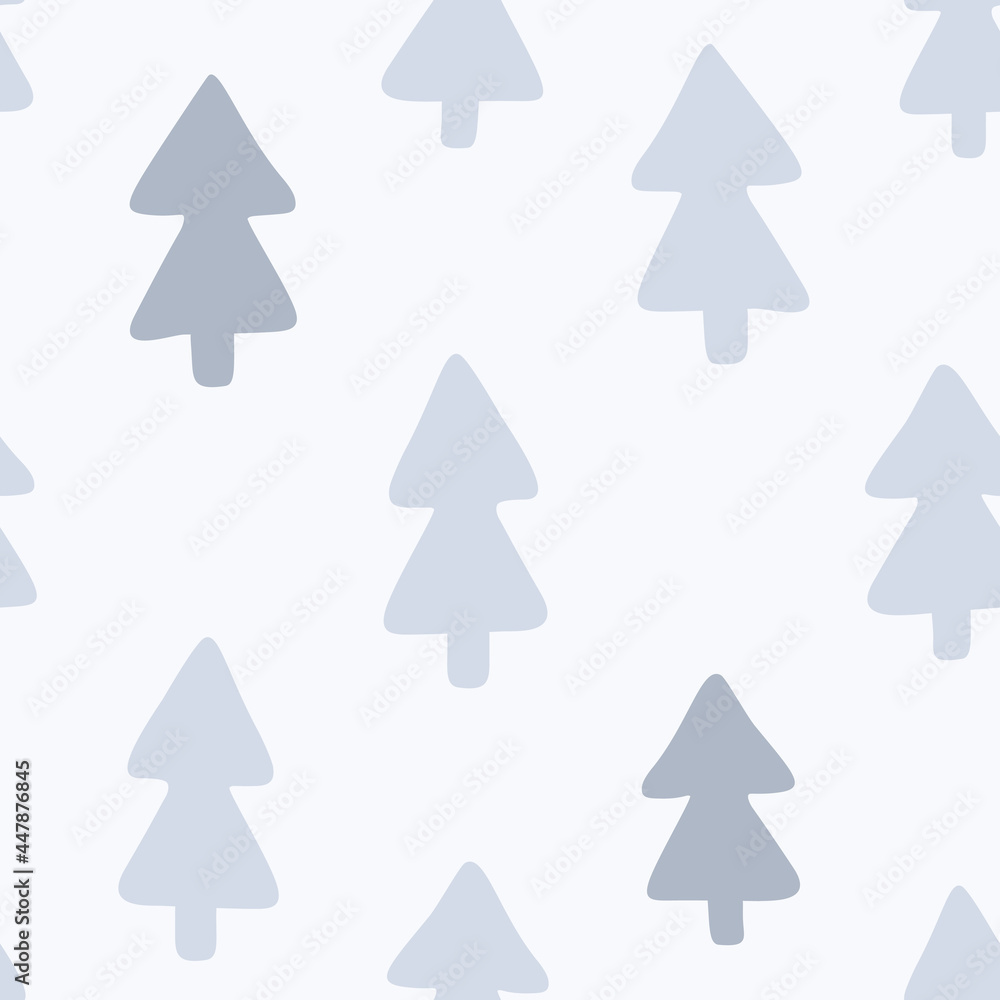 Obraz premium Winter fir forest pattern. Seamless texture for fabric, scrapbooking, prints, clothes, textiles, packaging.