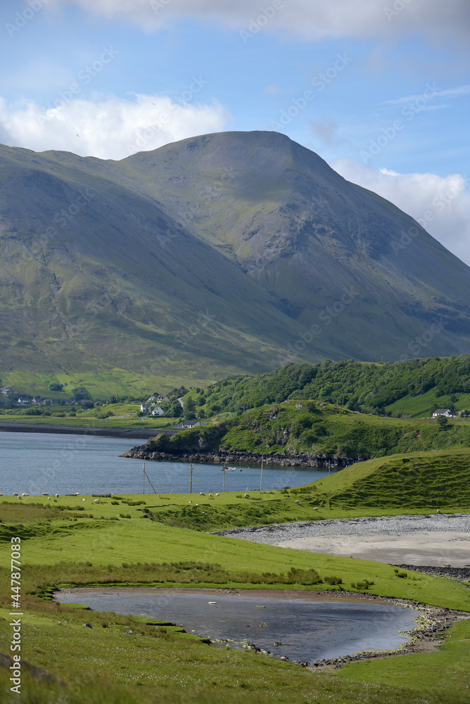 View of Glamaig from Braes headland on Skye, Inner Hebrides, Scotland View of Glamaig from Braes headland on Skye, Inner Hebrides, Scotland