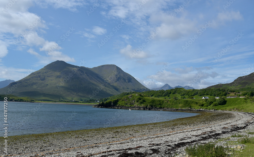 View of Glamaig from Braes headland on Skye, Inner Hebrides, Scotland