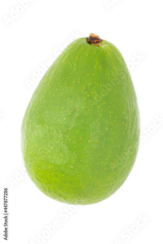 close up of avocado isolated on white
