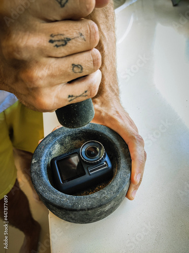 a person with a camera